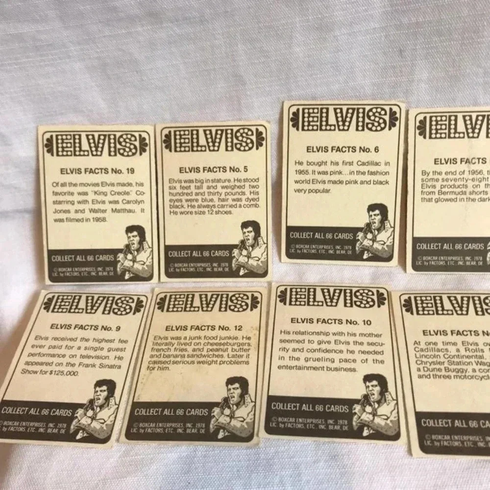 Vintage Elvis Presley Cards Collection 1978 10 cards Lot